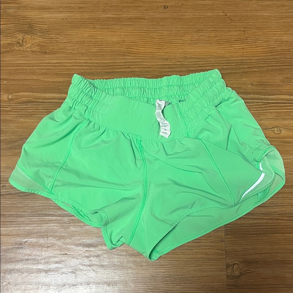 Lululemon Hotty Hot High-Rise Lined Shorts Neon Green 4